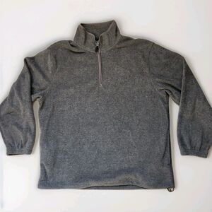 Falls Creek Gray Fleece Pullover 1/4 Zip Pockets Adjustable Waist Mens XL EUC